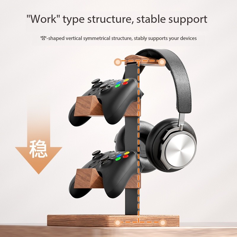 Gaming Accessories Wall Mount - Massief houten wandgemonteerde plank met controllerhouder