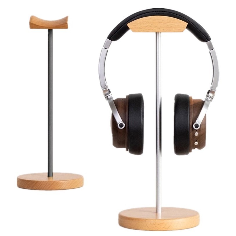 Gaming Accessories Sale - Houten en aluminium hoofdtelefoonstandaard van zwart