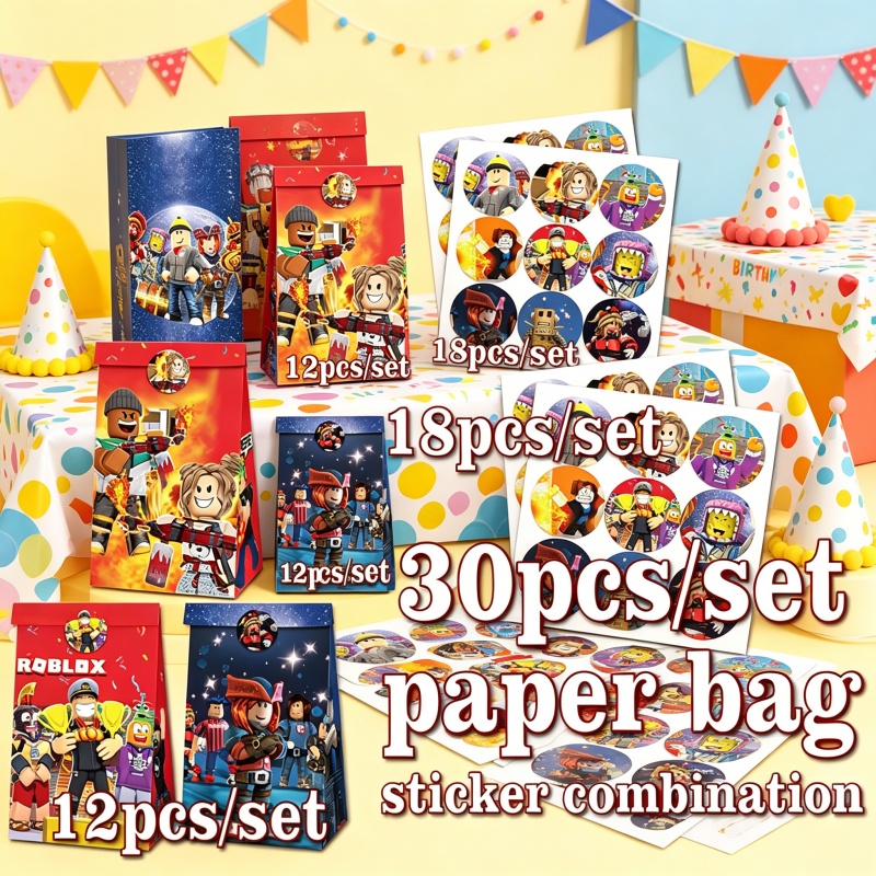 Gaming Accessories Roblox - Robloxed Paper Bag Sticker Combinatie Mooie