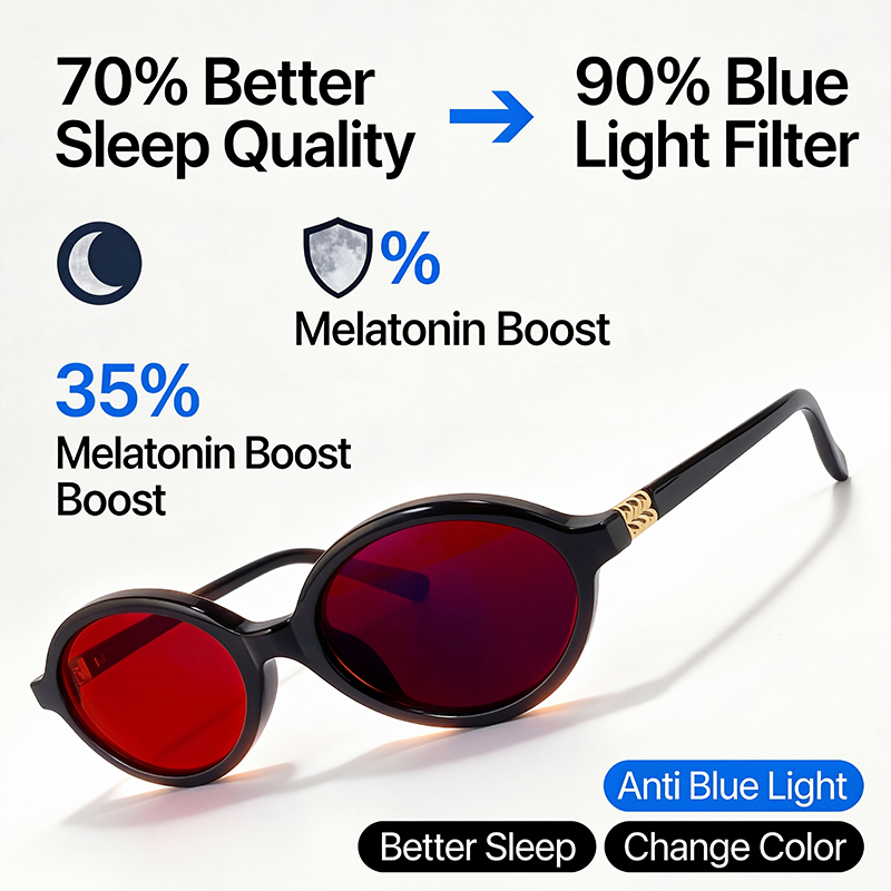 Gaming Glasses Tinted - Anti-blauwlicht blokkerende ovale brillen voor dames