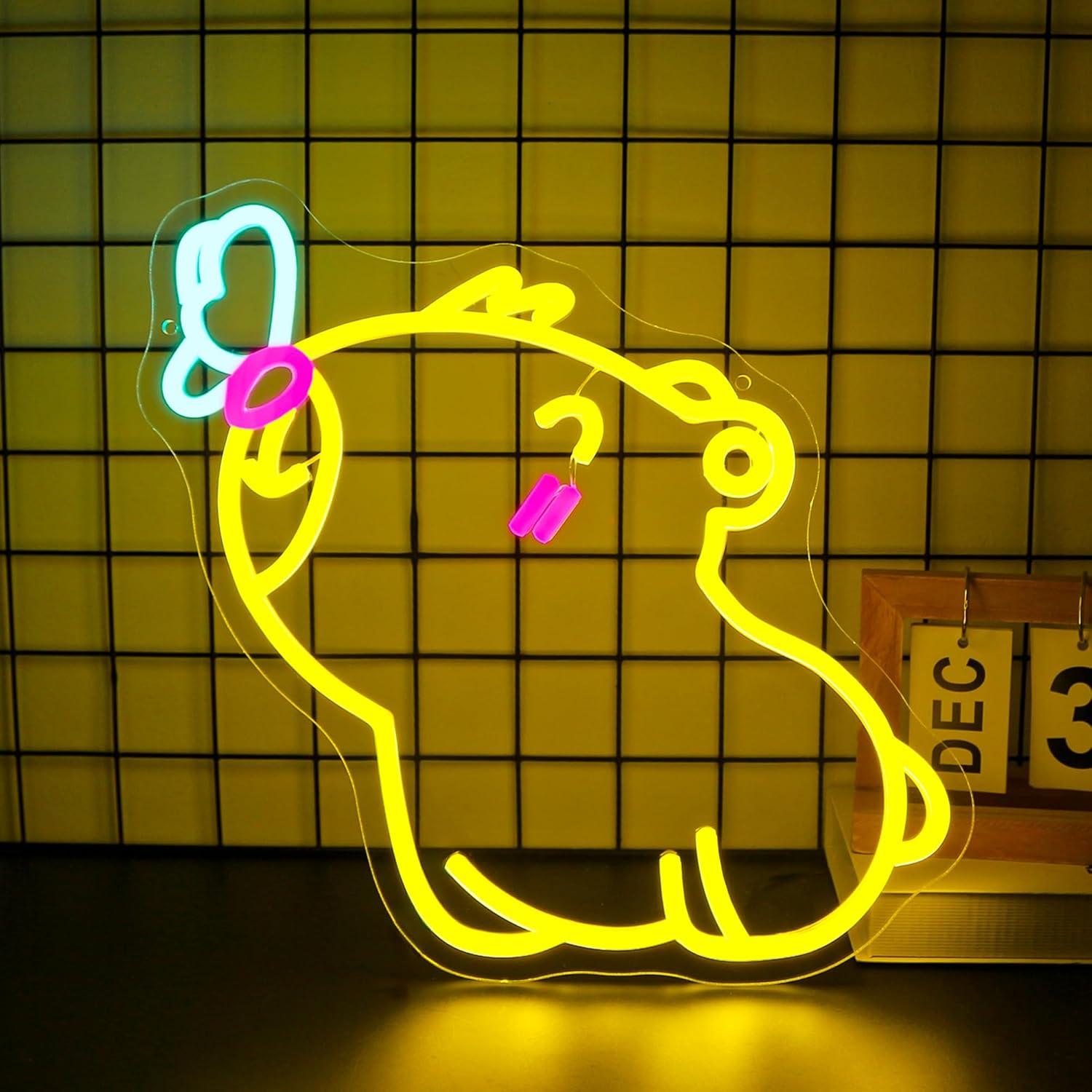 Gaming Accessories Shop - Capybara Neon Sign USB Dimbare LED