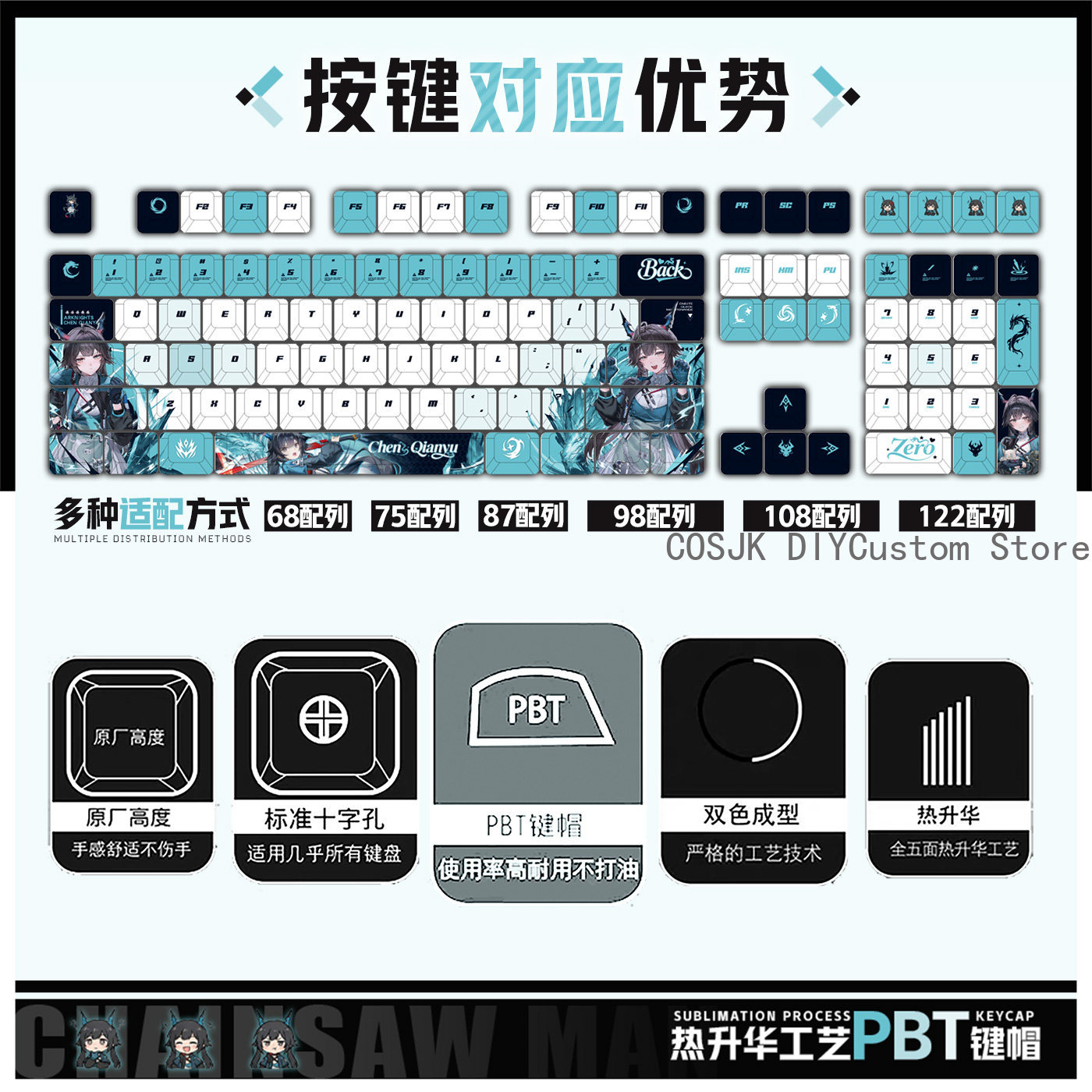122 Toetsen Anime Chen Qianyu  - Gaming Accessories In China recensie en prijs