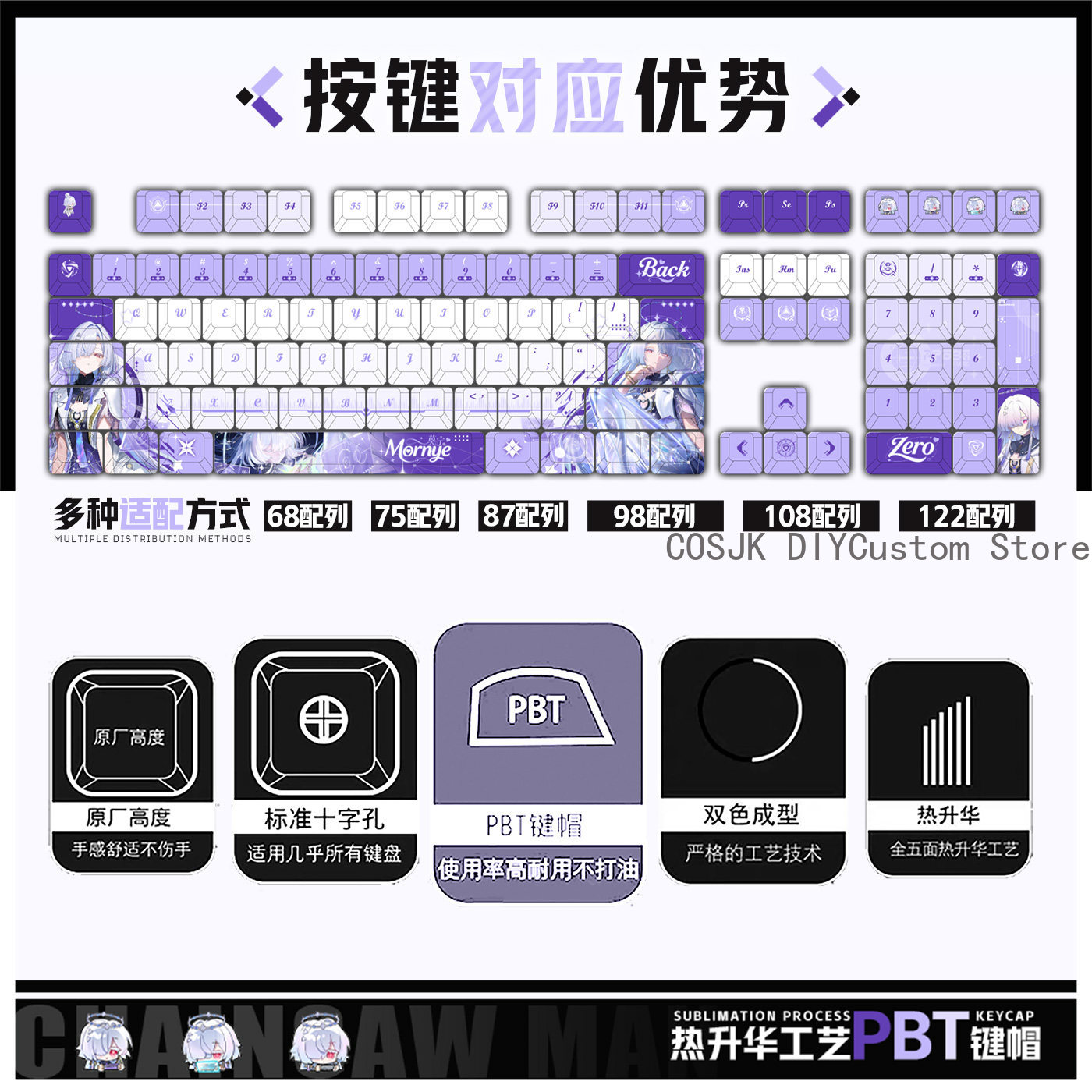 122 Toetsen Anime Mornye Wuthe - Gaming Accessories In China recensie en prijs