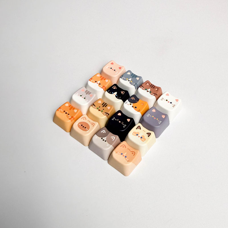 Leuke Kat Keycaps 4/16 toetsen - Keyboard Switch Tester recensie en prijs