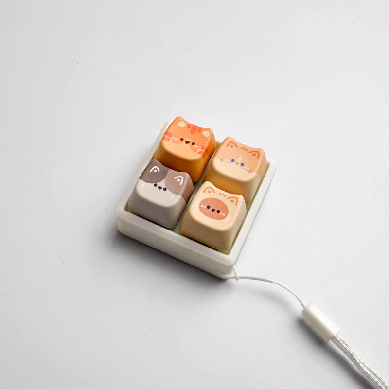 Leuke Kat Keycaps 4/16 toetsen - Keyboard Switch Tester recensie en prijs